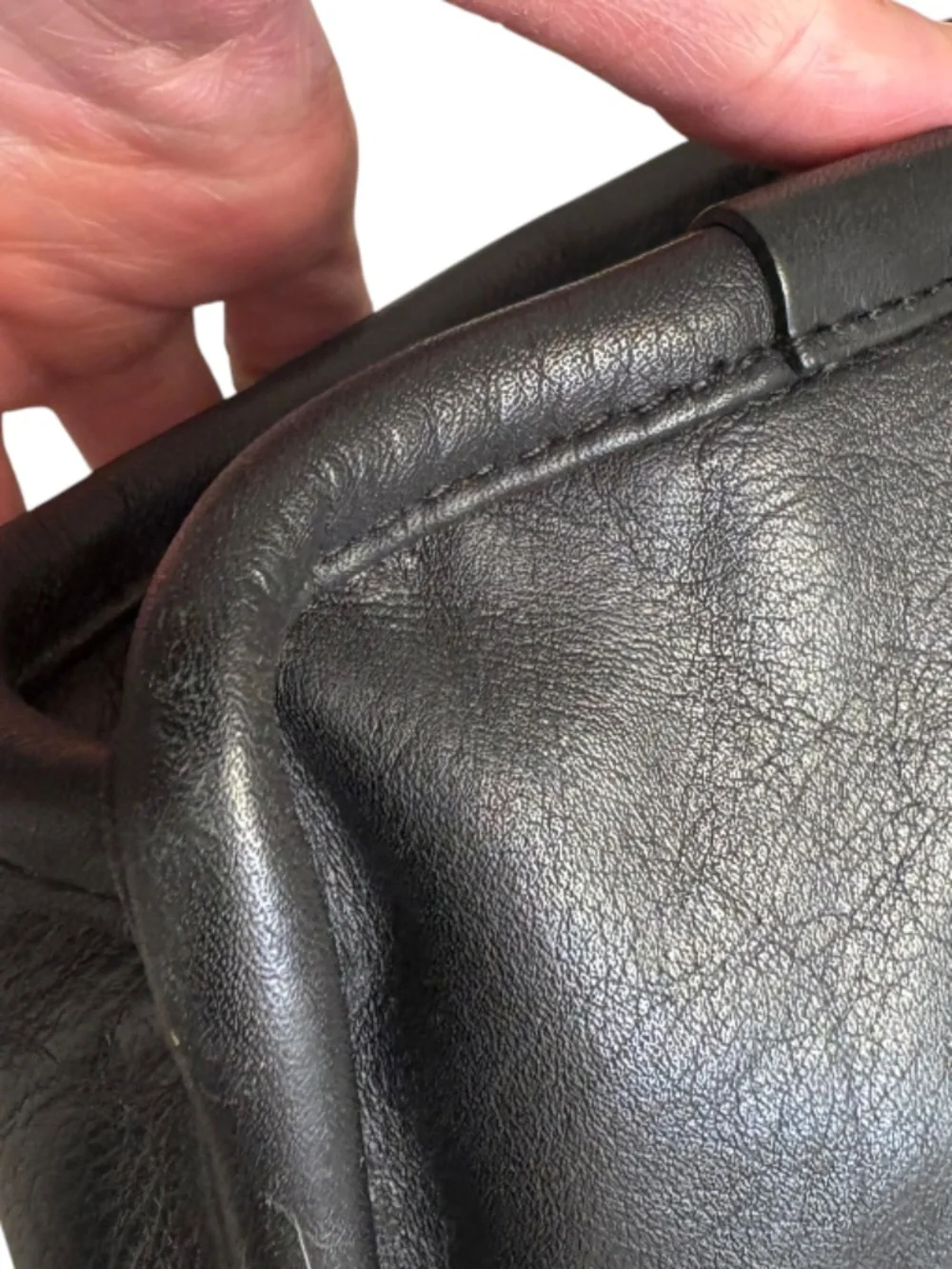 TUMI black leather large messenger bag